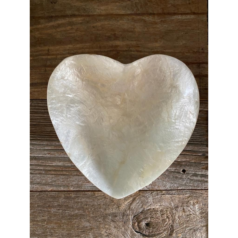 Schaaltje Hart Capiz wit